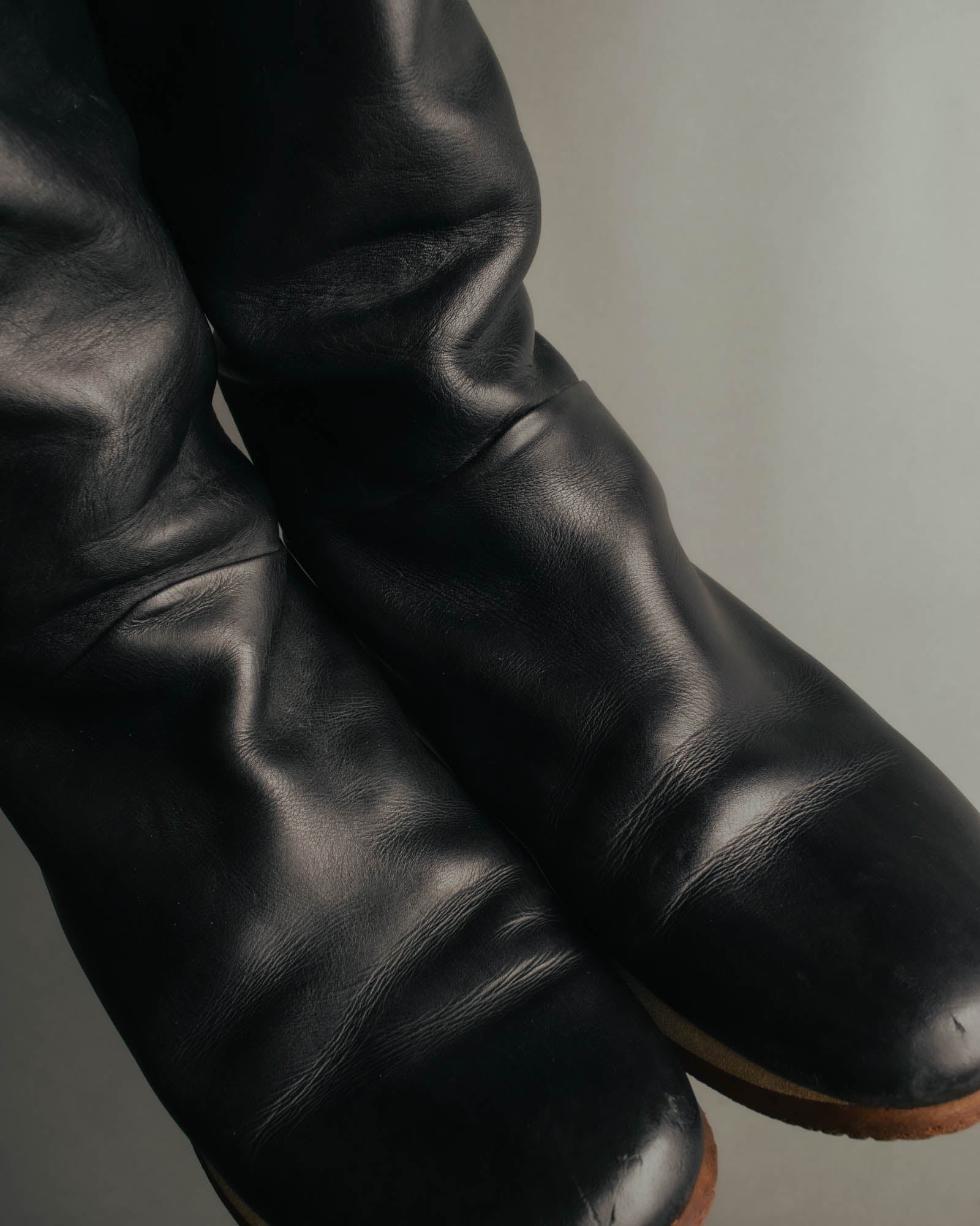 "Hermès" 90's-00's Minimal leather knee-high boots