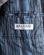 "BALMAIN" Elegant lustrous cotton oversized tailored jacket
