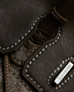 "Mademoiselle Accessories"
 Silver parts design leather one handle bag