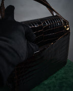 –SPECIAL– “GUCCI” 50’s-60’s Crocodile leather top handle bag