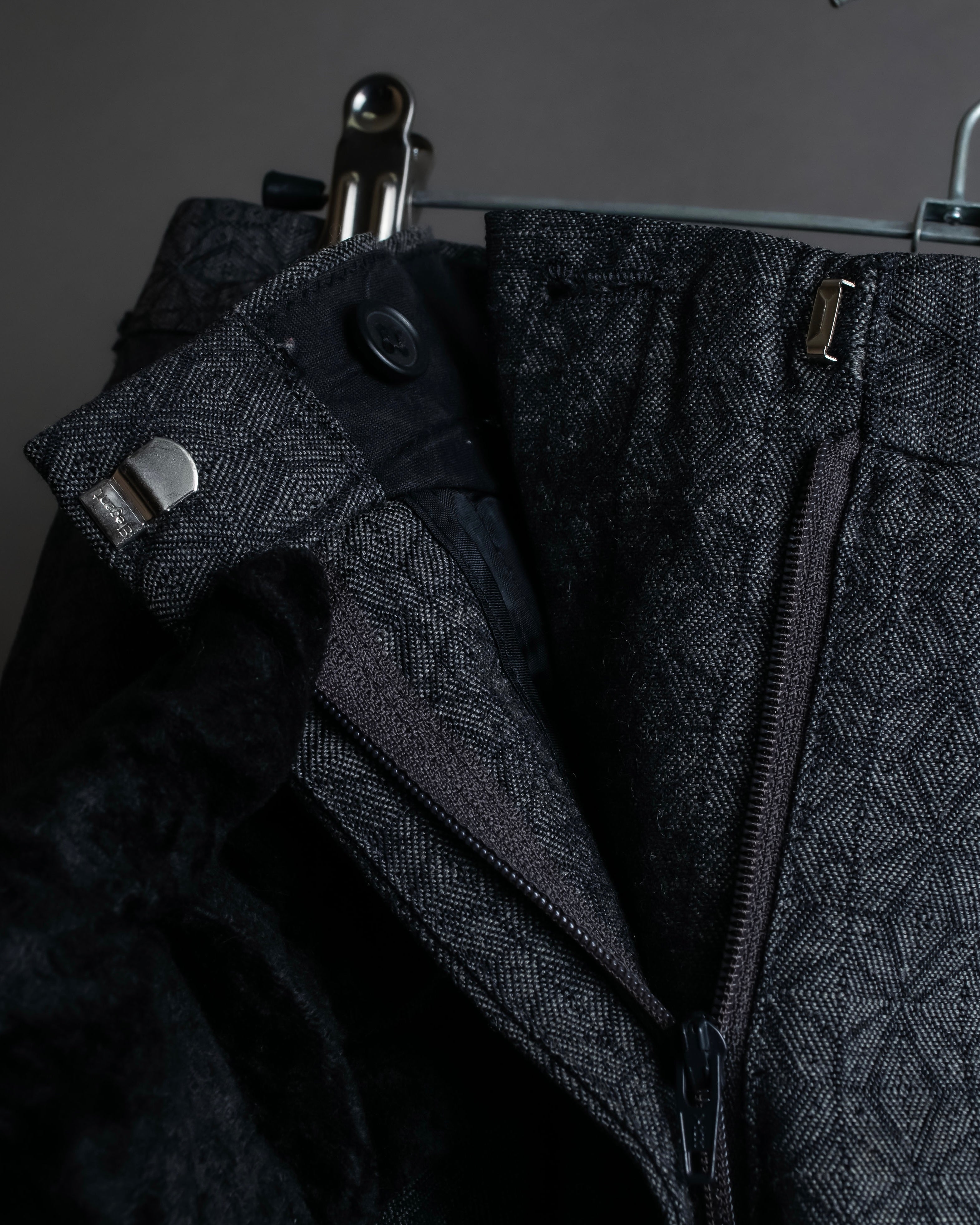 "Maison Martin Margiela" Geometric pattern high waist slim slacks