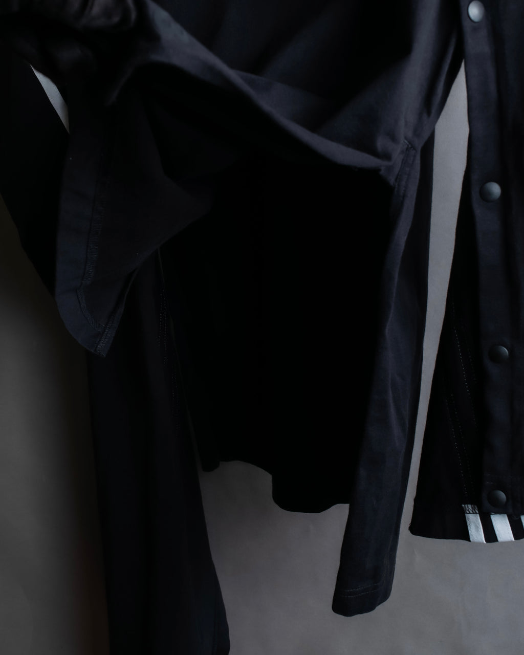 "Y-3" Asymmetrical three-stripes wrap dress