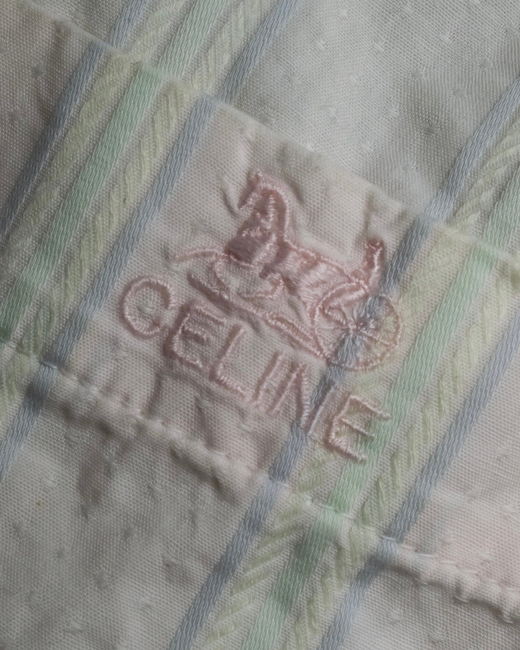 "CELINE" 80’s-90’s Pastel dobby striped pajama shirt