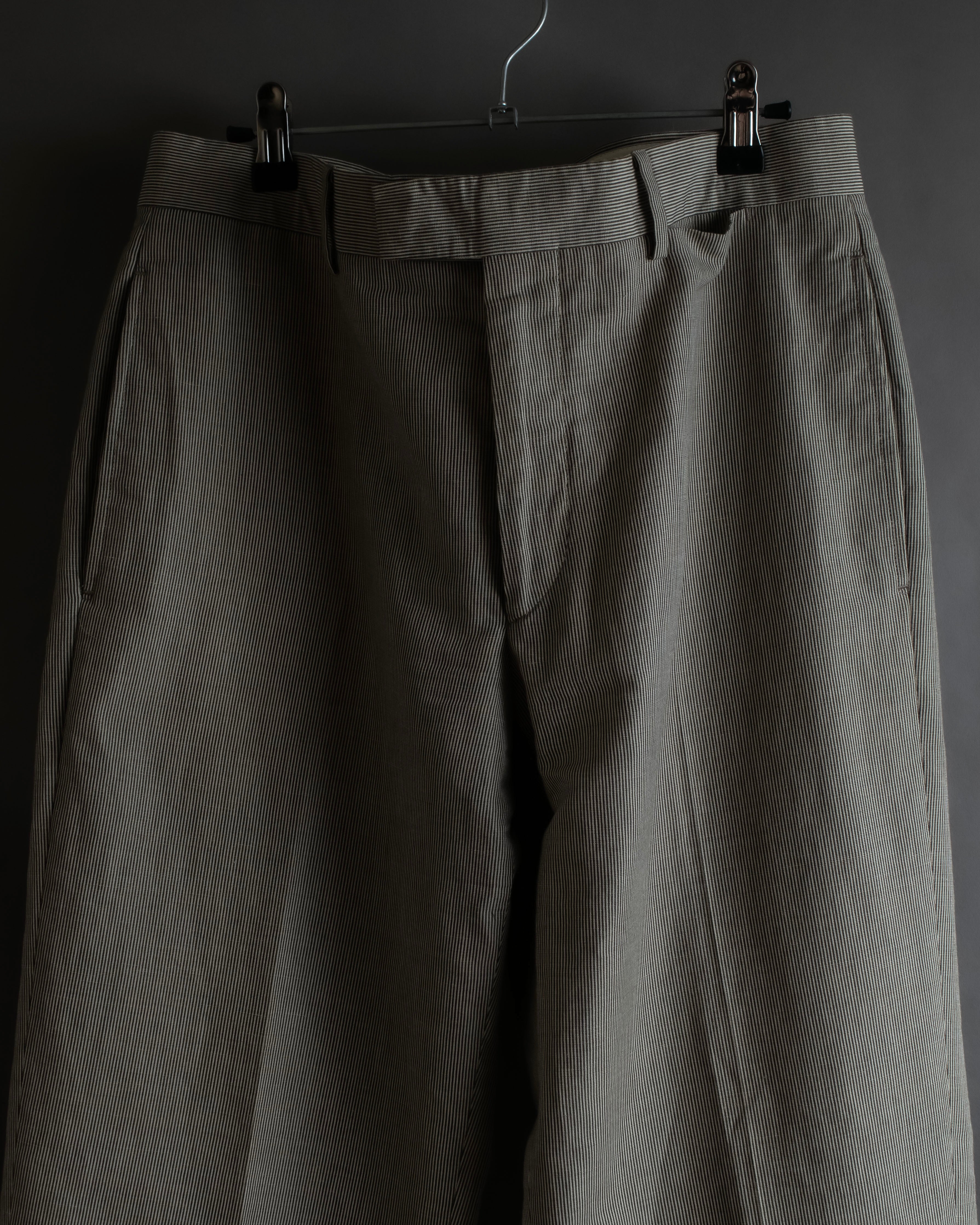 "HERMES" Cotton linen wide tapered slacks