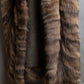 Vintage cashmere knit fur dogged reversible long gilet