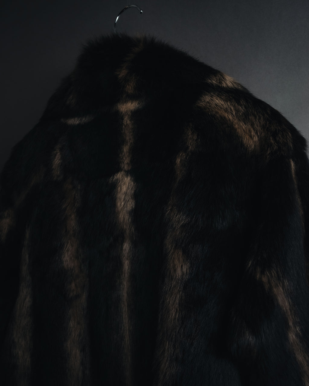 "BIEMME" 00’s striped rabbit fur belted coat
