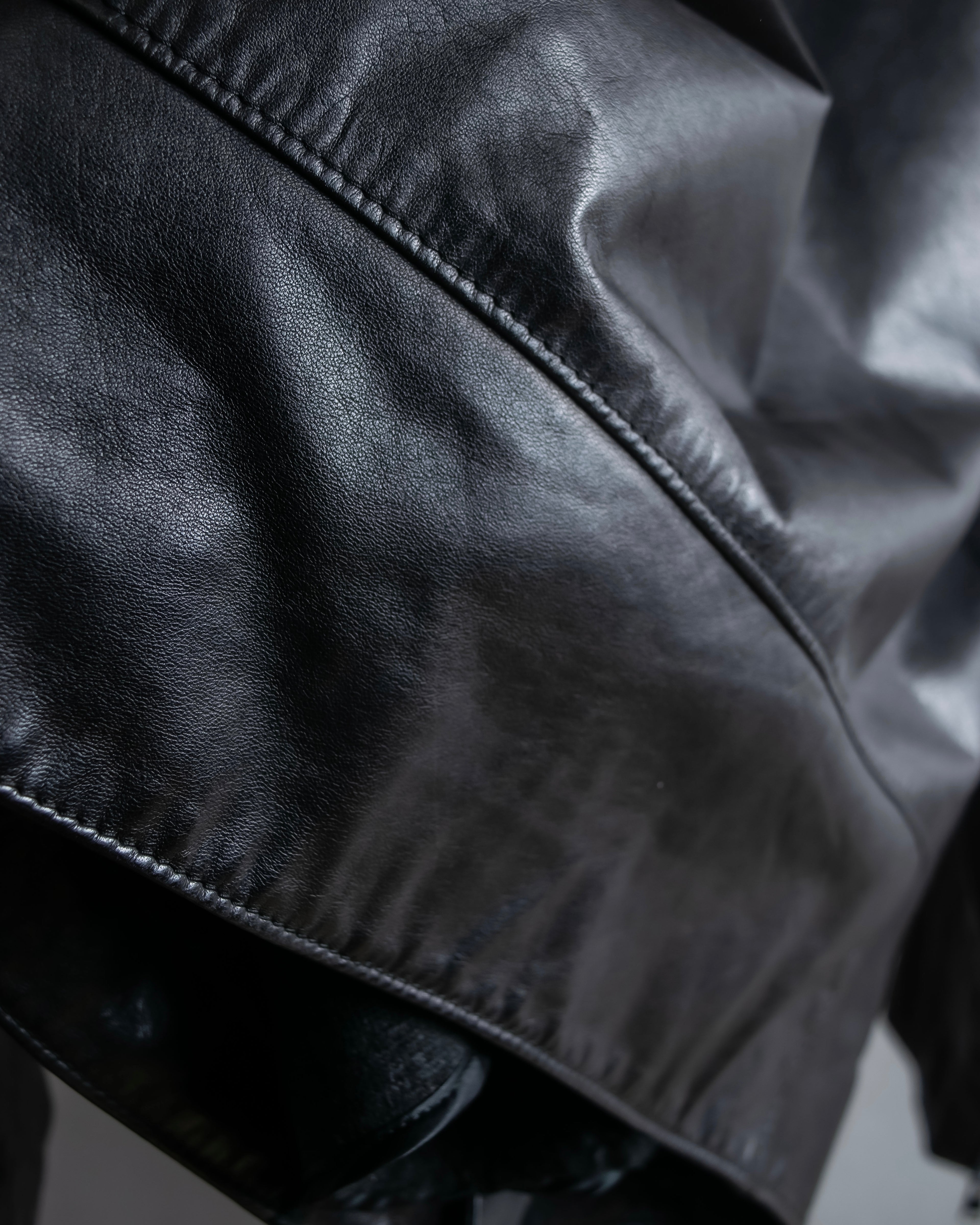 "MOSCHINO" Box silhouette leather double rider jacket