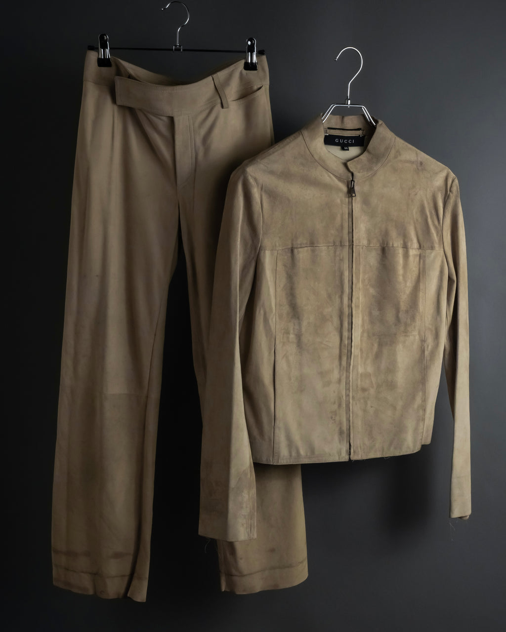 "GUCCI" Sand beige suede set up