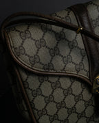 "GUCCI" 1970-80's Clasp design GG logo pattern shoulder bag