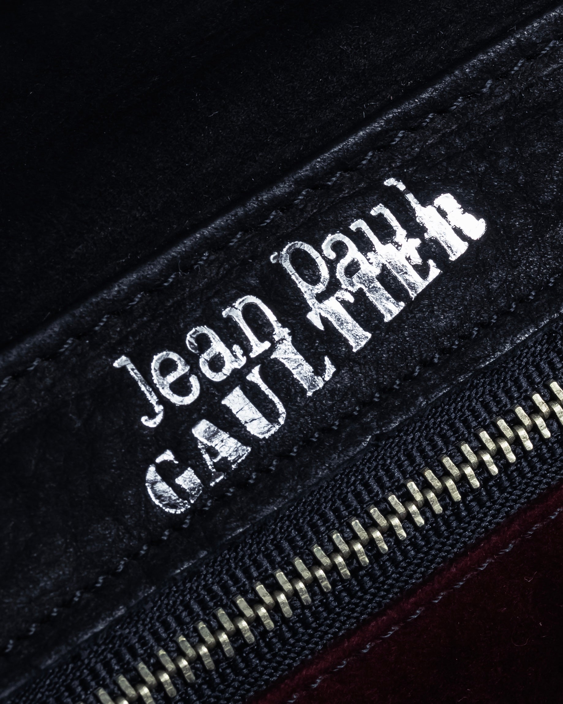 "JEAN PAUL GAULTIER" Front clasp design suede leather hand bag