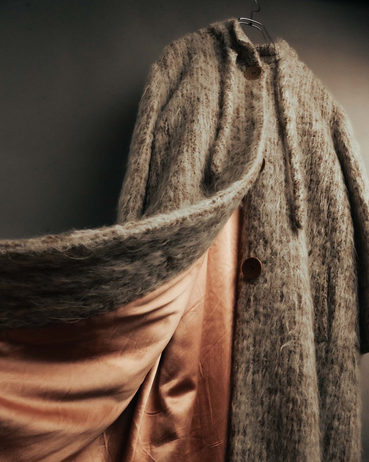 “Vintage” 80’s Shaggy textured long knit coat