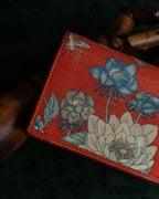 "GUCCI" Botanical pattern double G motif leather bifold wallet