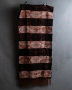 "Vivienne Westwood" Orb pattern fringe design 100% cashmere muffler