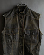 "CHANEL" 2000AW Karl Lagerfeld period calf leather vest