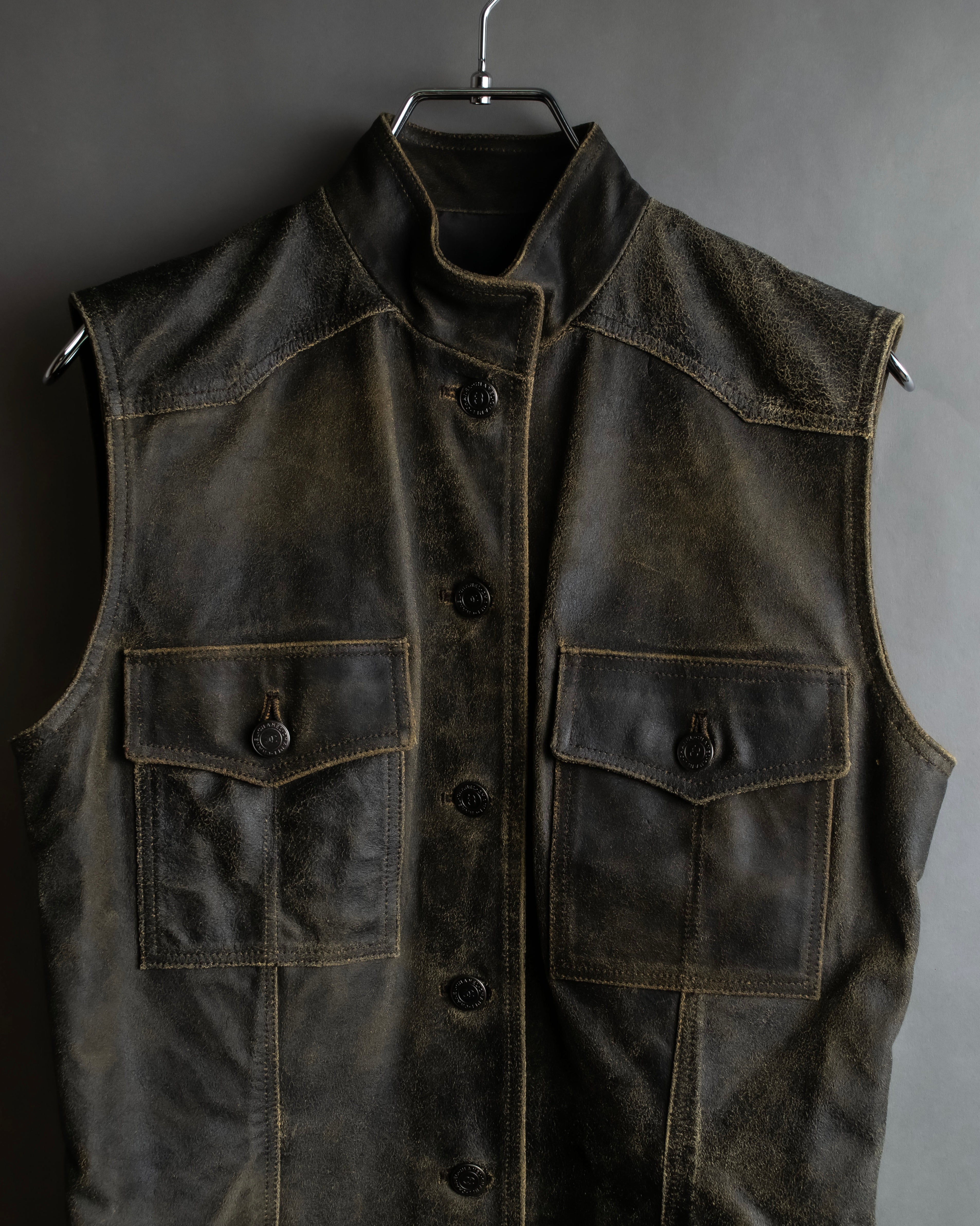 "CHANEL" 2000AW Karl Lagerfeld period calf leather vest