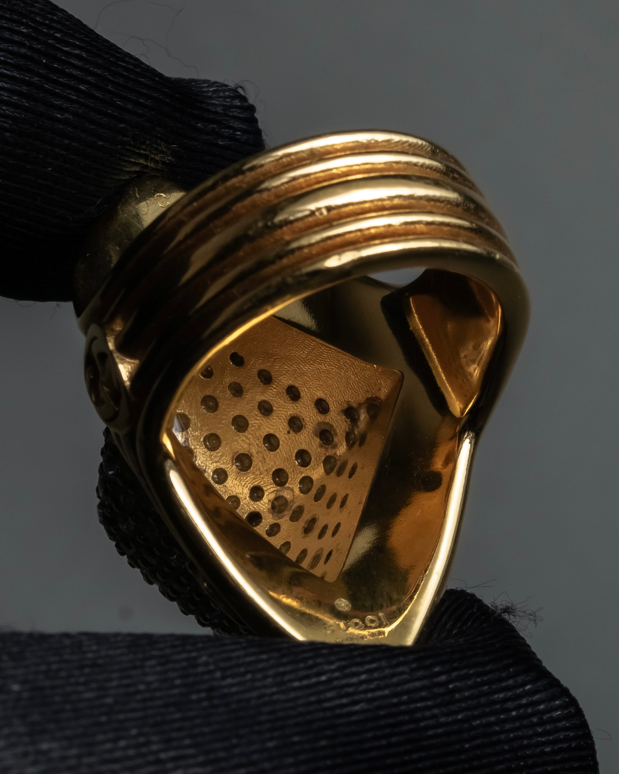 "GUCCI" Interlocking G rhinestone design dome-shaped ring