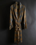 "BURBERRYS" Nova check maxi length silk gown coat