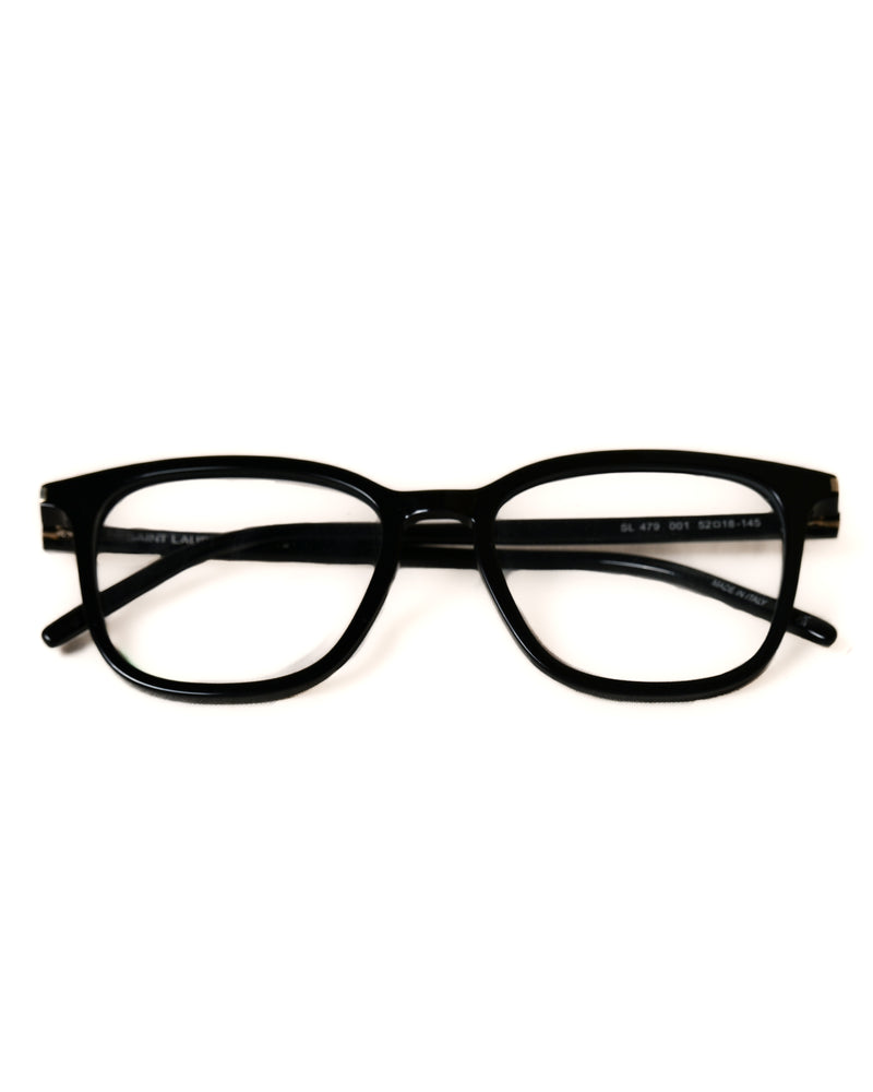 SAINT LAURENT/ Square Flame Black Rimmed Glasses