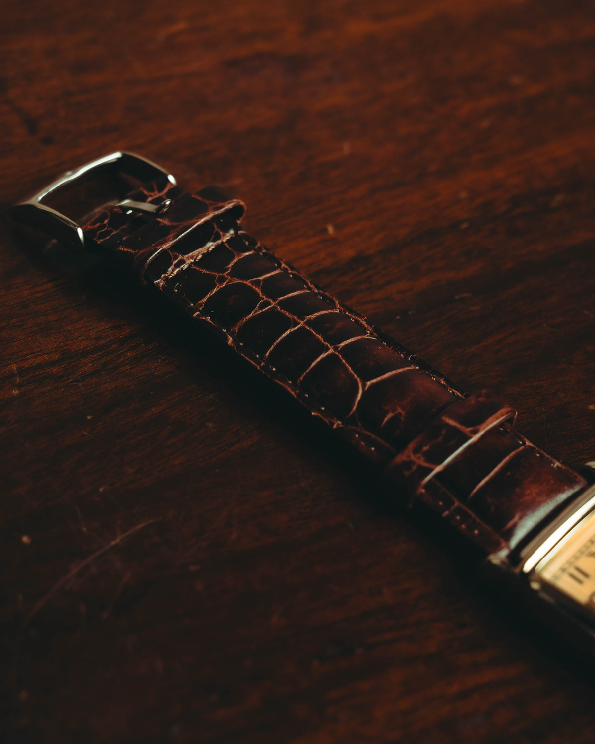 “EMPORIO ARMANI” Late 90’s-early 10’s Art deco rectangular leather strap watch