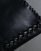 "FENDI" Hand stitched design leather hand bag