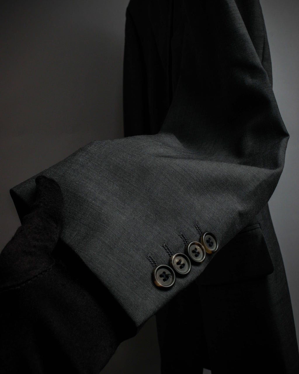 "HUGO BOSS" Fine-gauge wool khaki gray set up