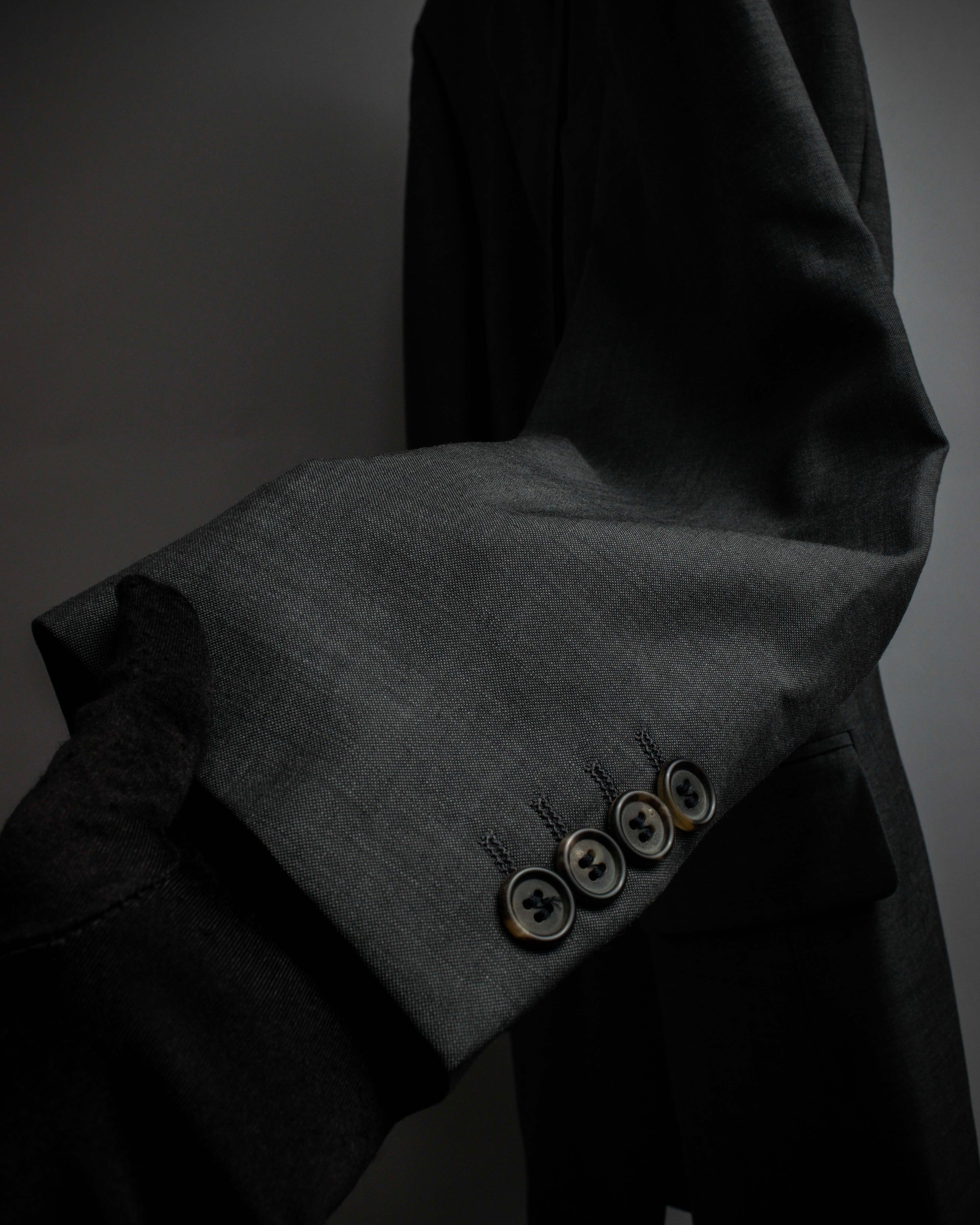 "HUGO BOSS" Fine-gauge wool khaki gray set up