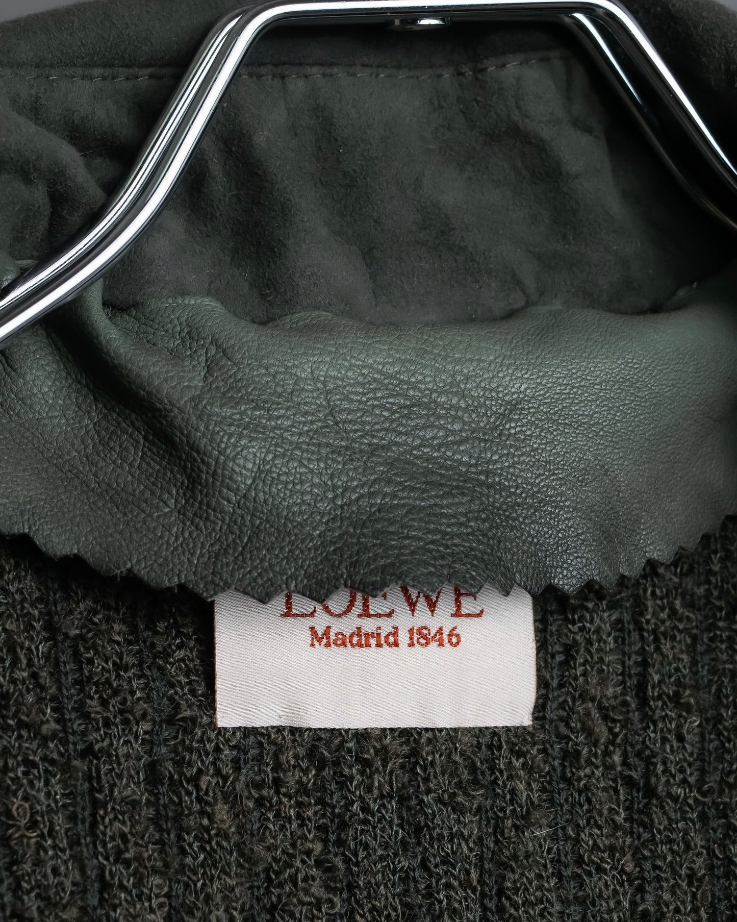 "LOEWE" Box silhouette suede leather blouson