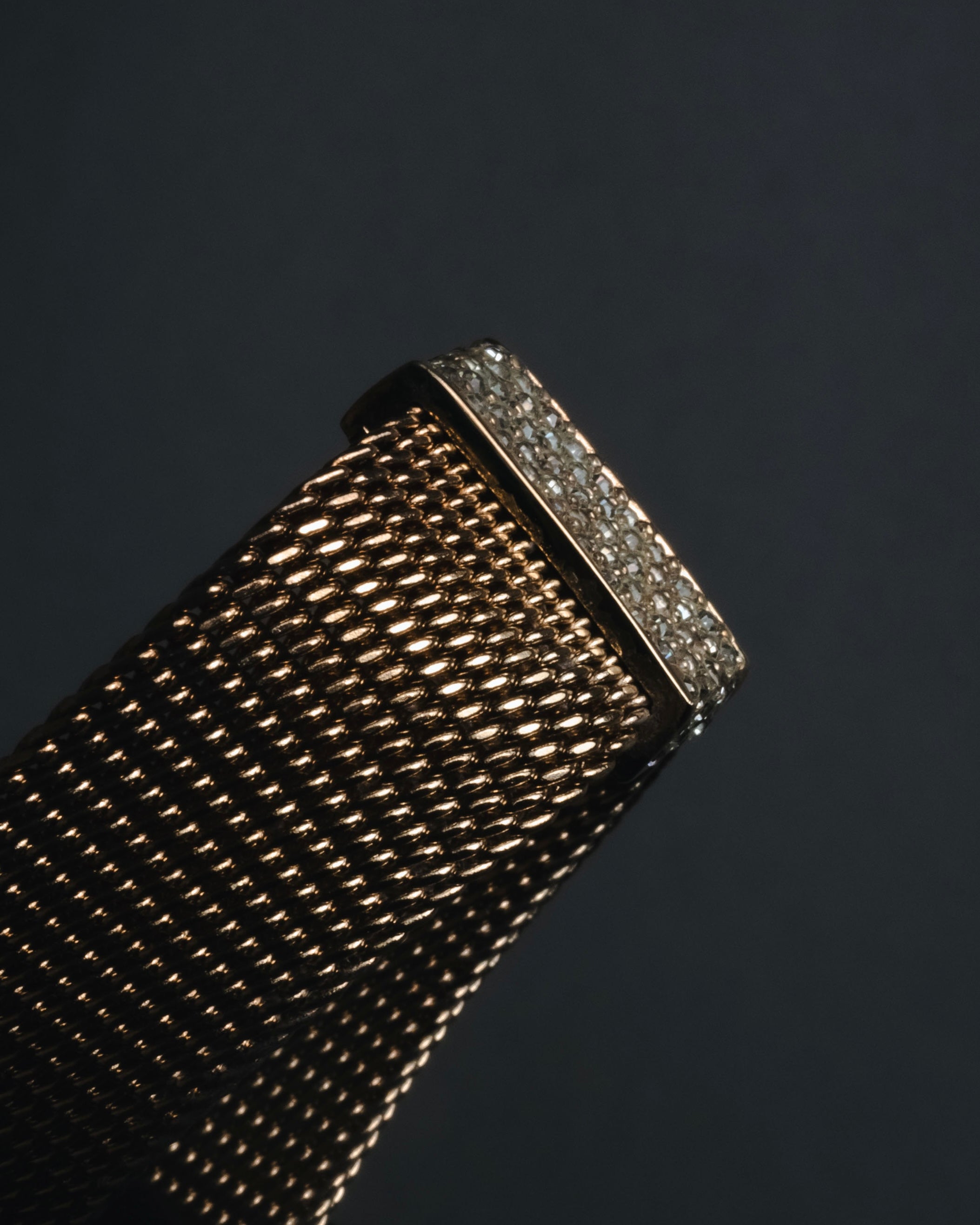 "Christian Dior" 80’s wide mesh pavé bar necklace