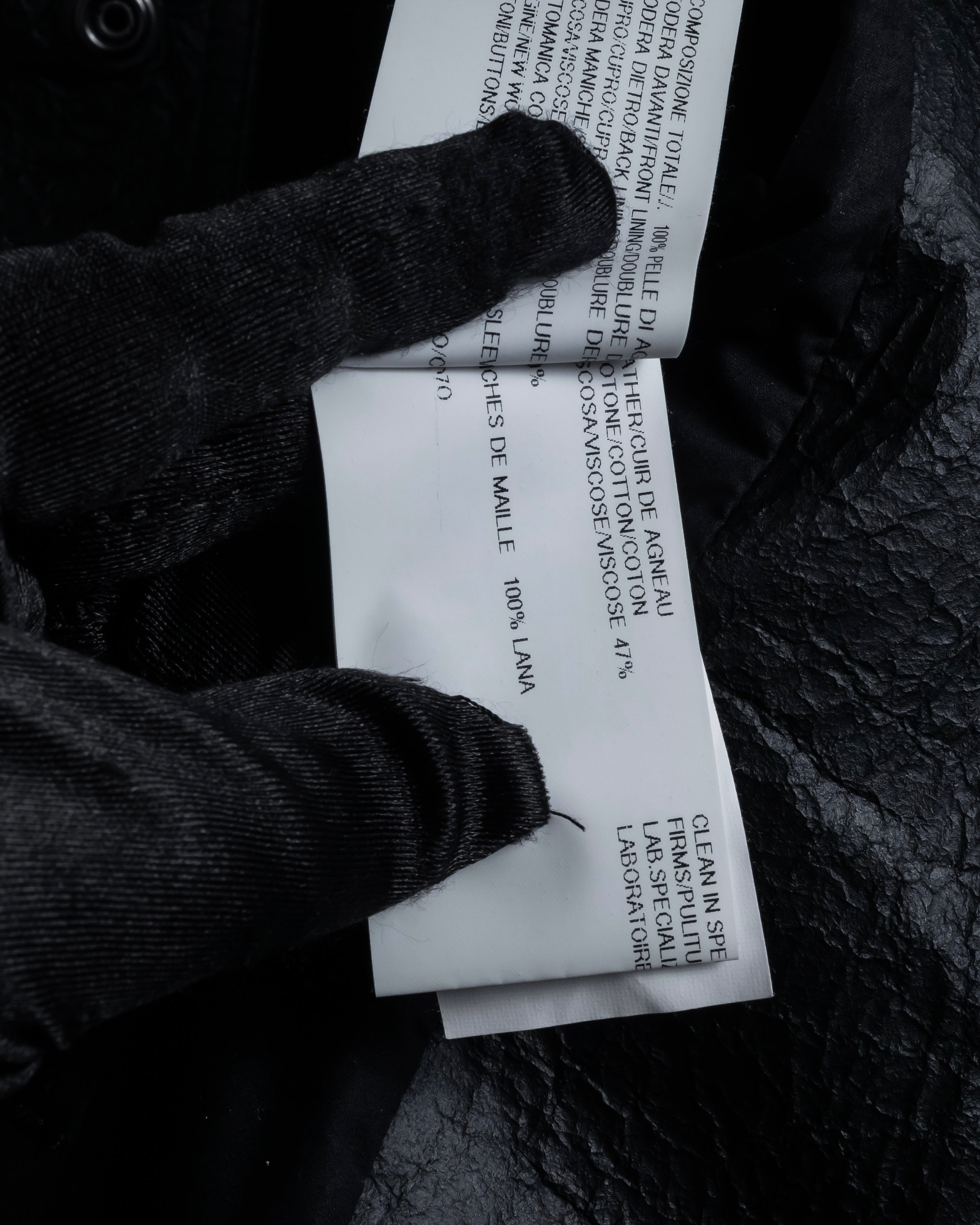 -SPECIAL- "Rick Owens" 15AW Beautiful wrinkles front zip leather jacket