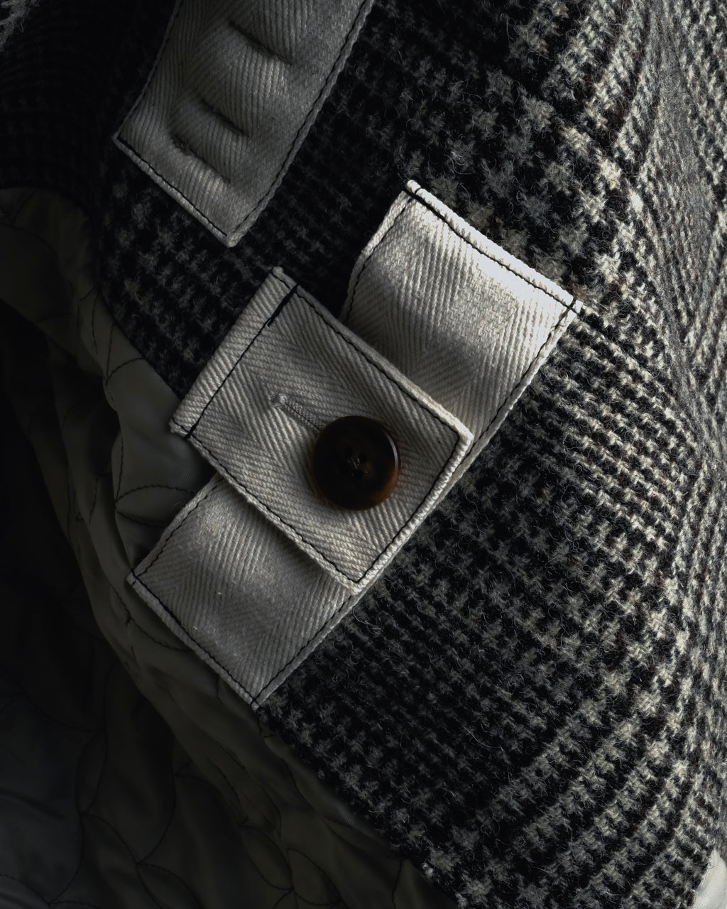 “Harris Tweed” Hooded plaid duffle coat