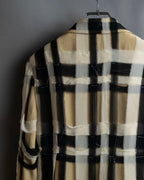 "MOSCHINO" Graphic check pattern raw edge design tailored jacket