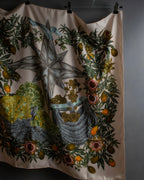 "HERMES" Passion flower print Carre 90 silk scarf