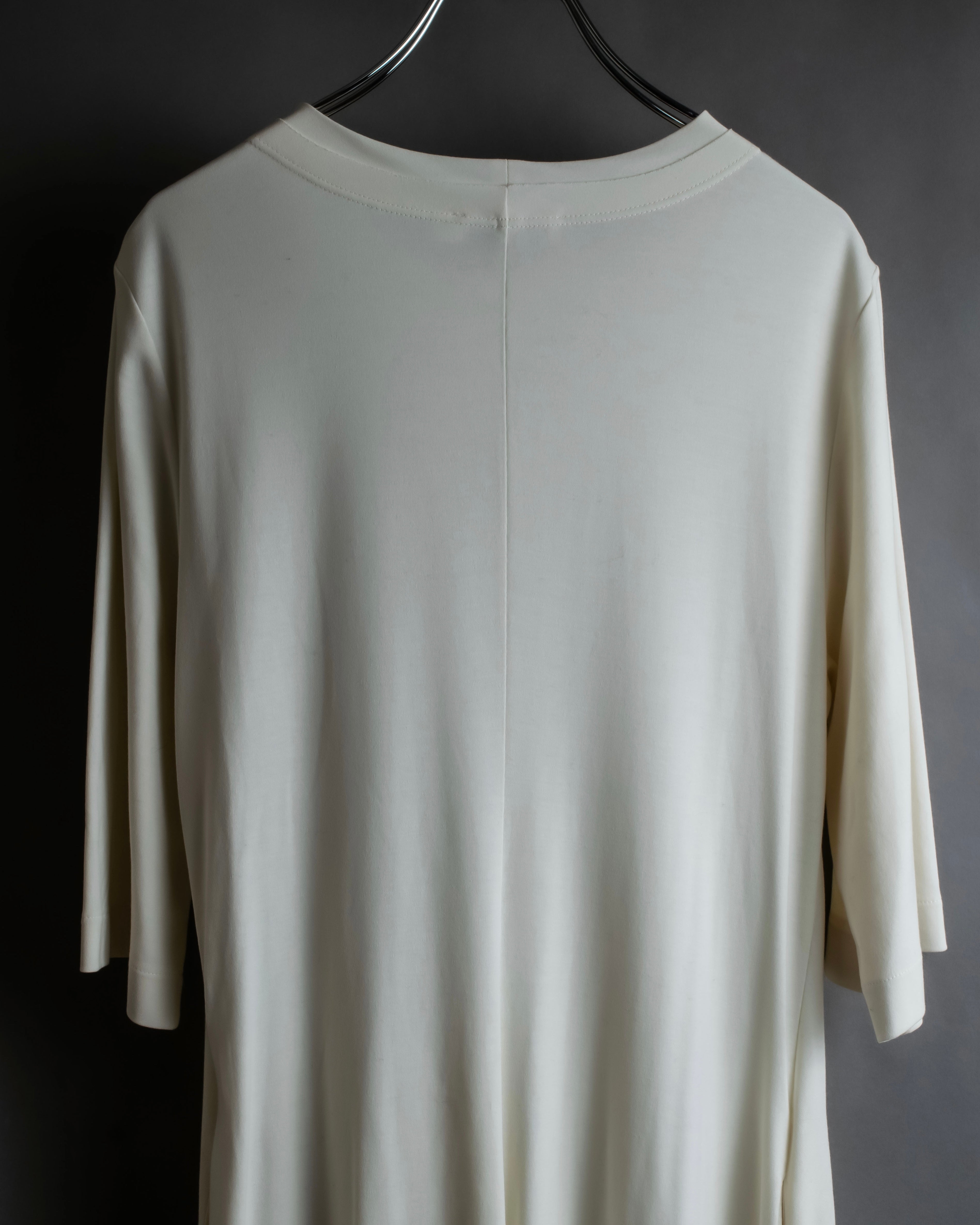 "JIL SANDER" Asymmetrical tuck gather detail long dress