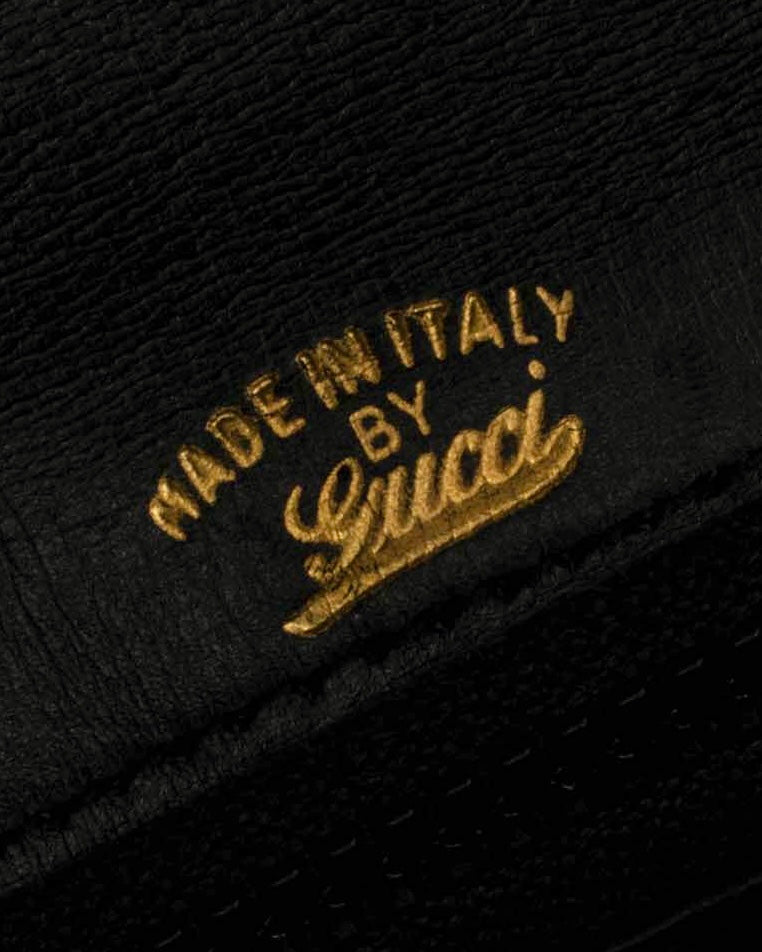 "GUCCI" Filigree vintage design chain shoulder leather bag