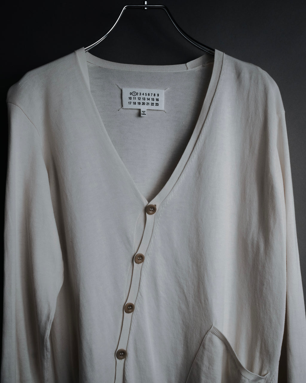 "Maison Martin Margiela" 2014 asymmetrical cotton knit cardigan