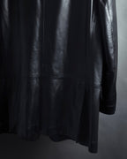"Salvatore Ferragamo" Straight silhouette leather tailored jacket