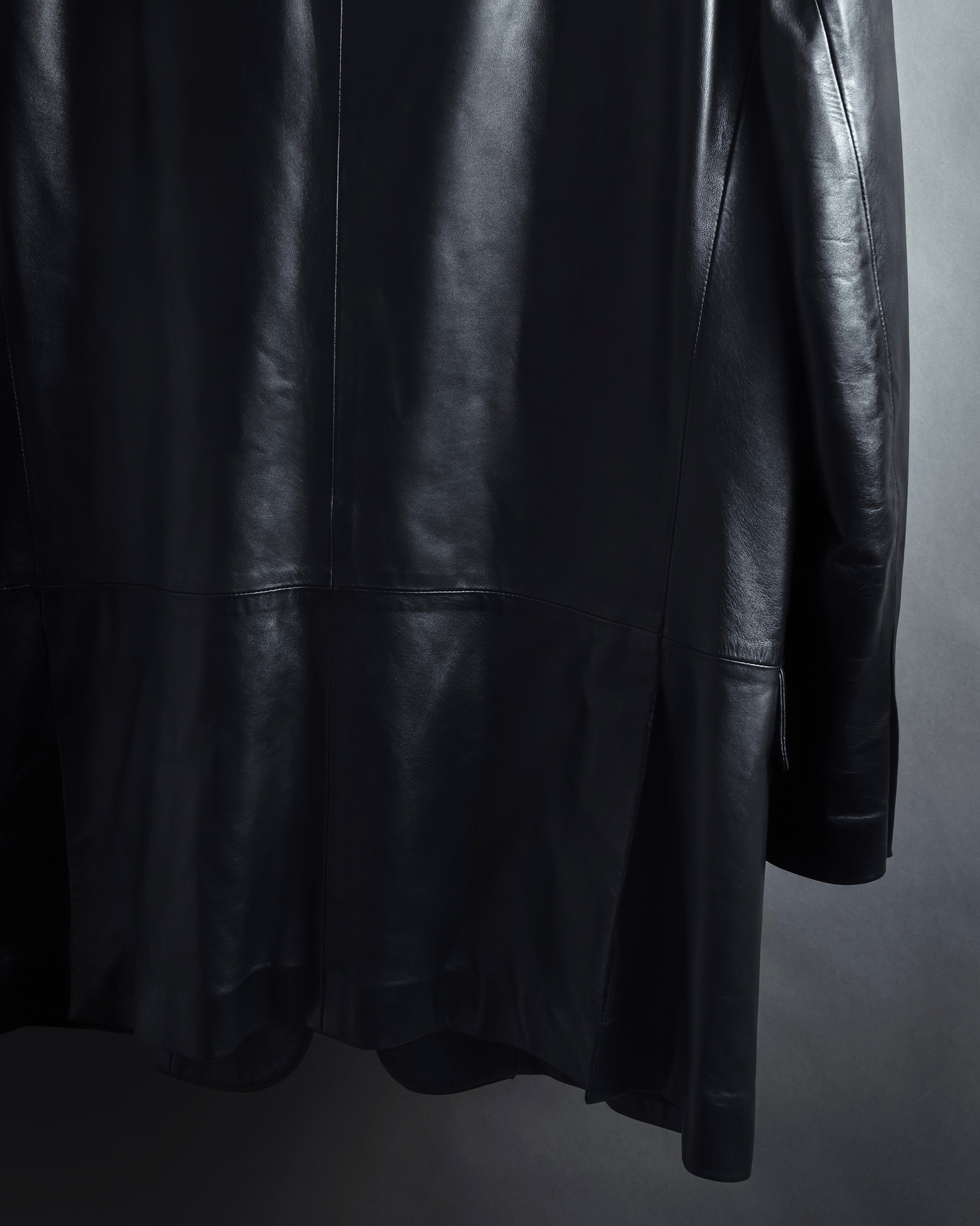 "Salvatore Ferragamo" Straight silhouette leather tailored jacket