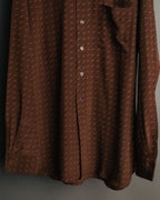 “GUCCI” 70’s horsebit monogram silk shirt