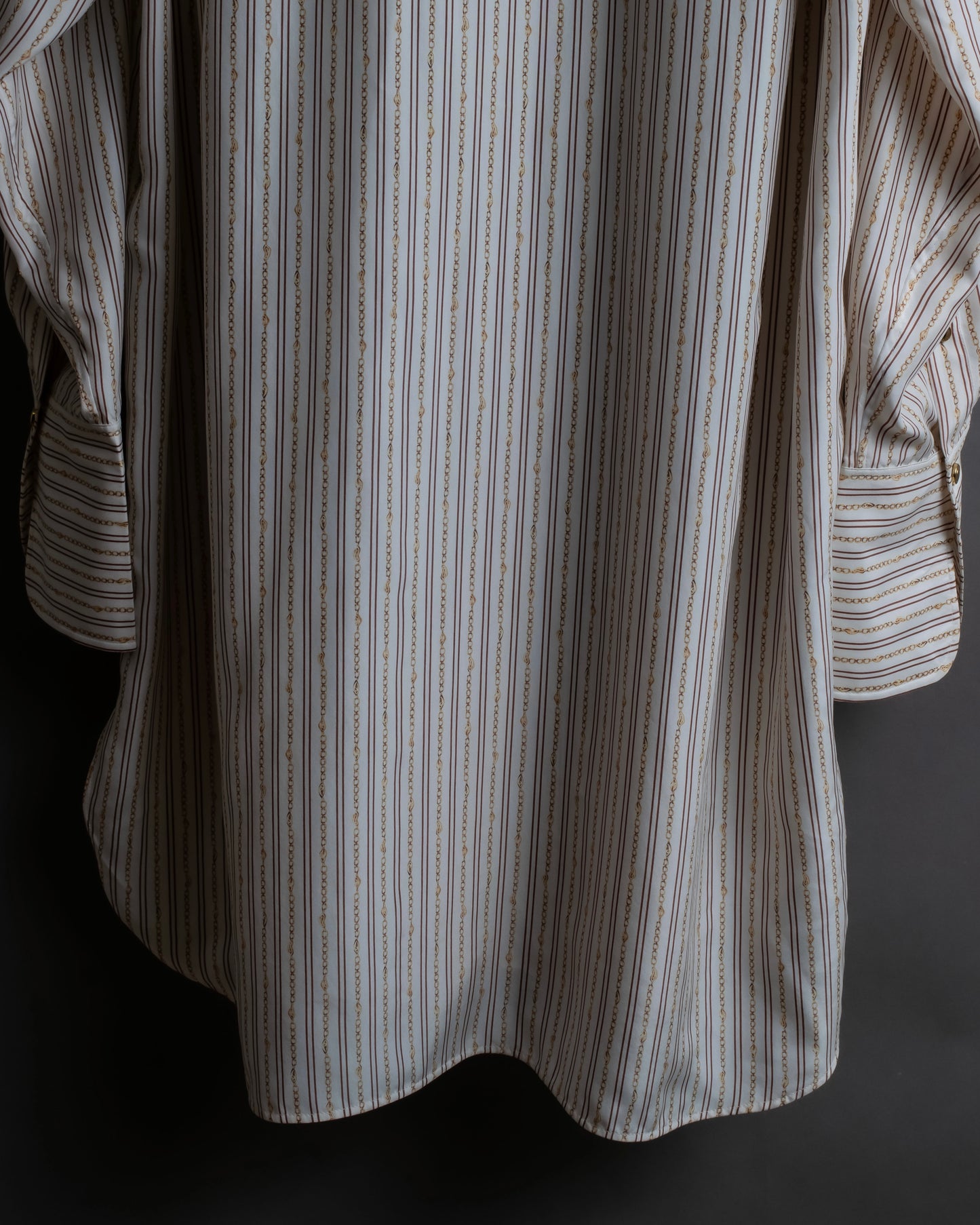 "Chloe" Chain＆stripe pattern relaxed shirt