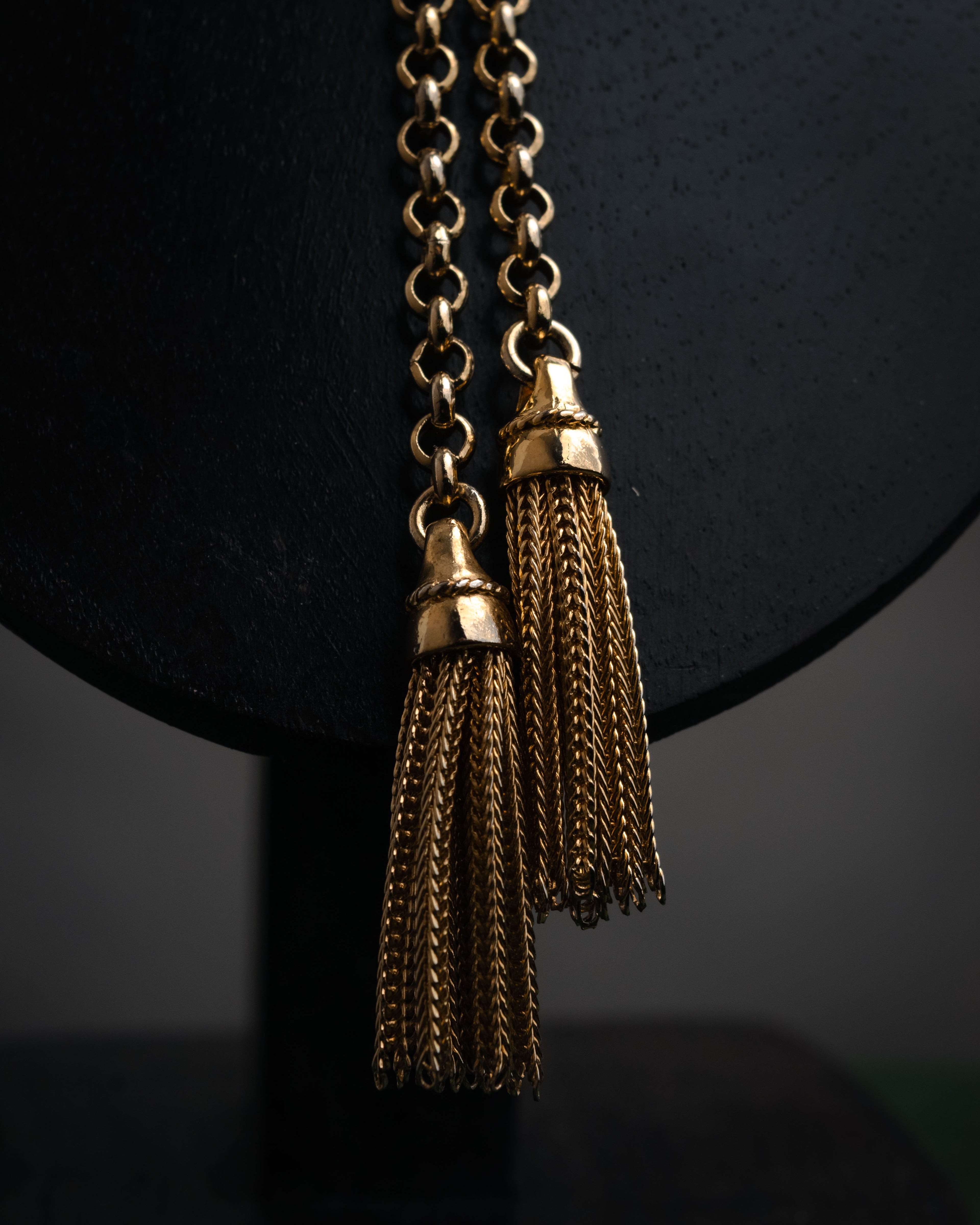 –SPECIAL– “SONIA RYKIEL” 80’s-90’s Tassel lariat chain necklace