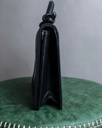 "Salvatore Ferragamo" Horizontal design pumps engraved leather one handle bag