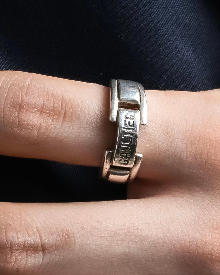 "JEAN PAUL GAULTIER" Logo engraved silver 925 ring