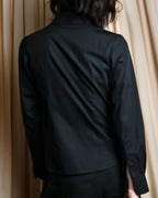 "Vivienne Westwood RED LABEL"
 Draped neck design black cotton shirt