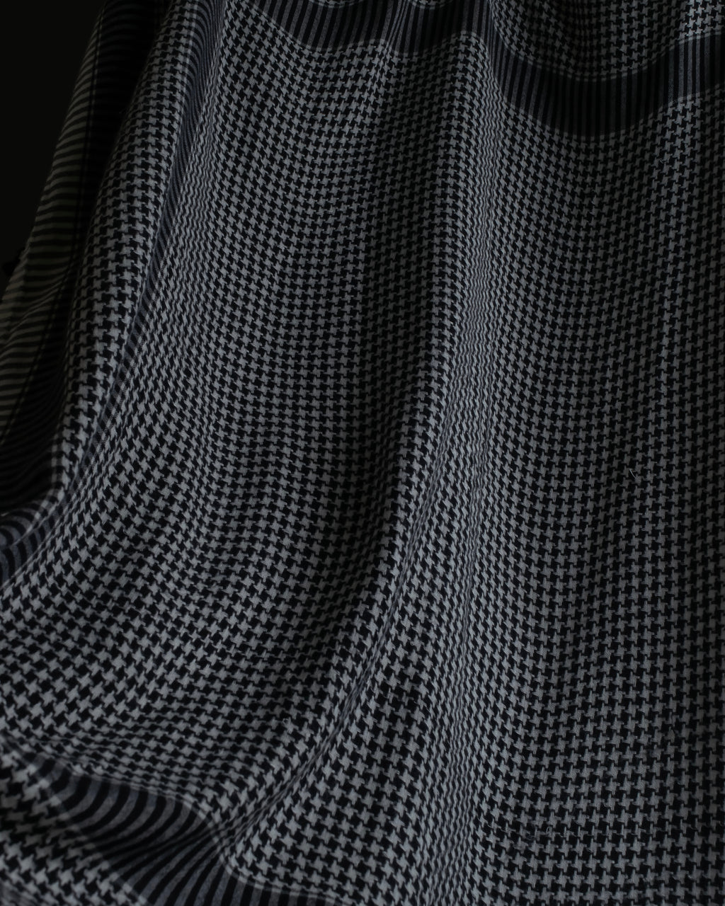 "Vintage houndstooth combination pattern large stole"