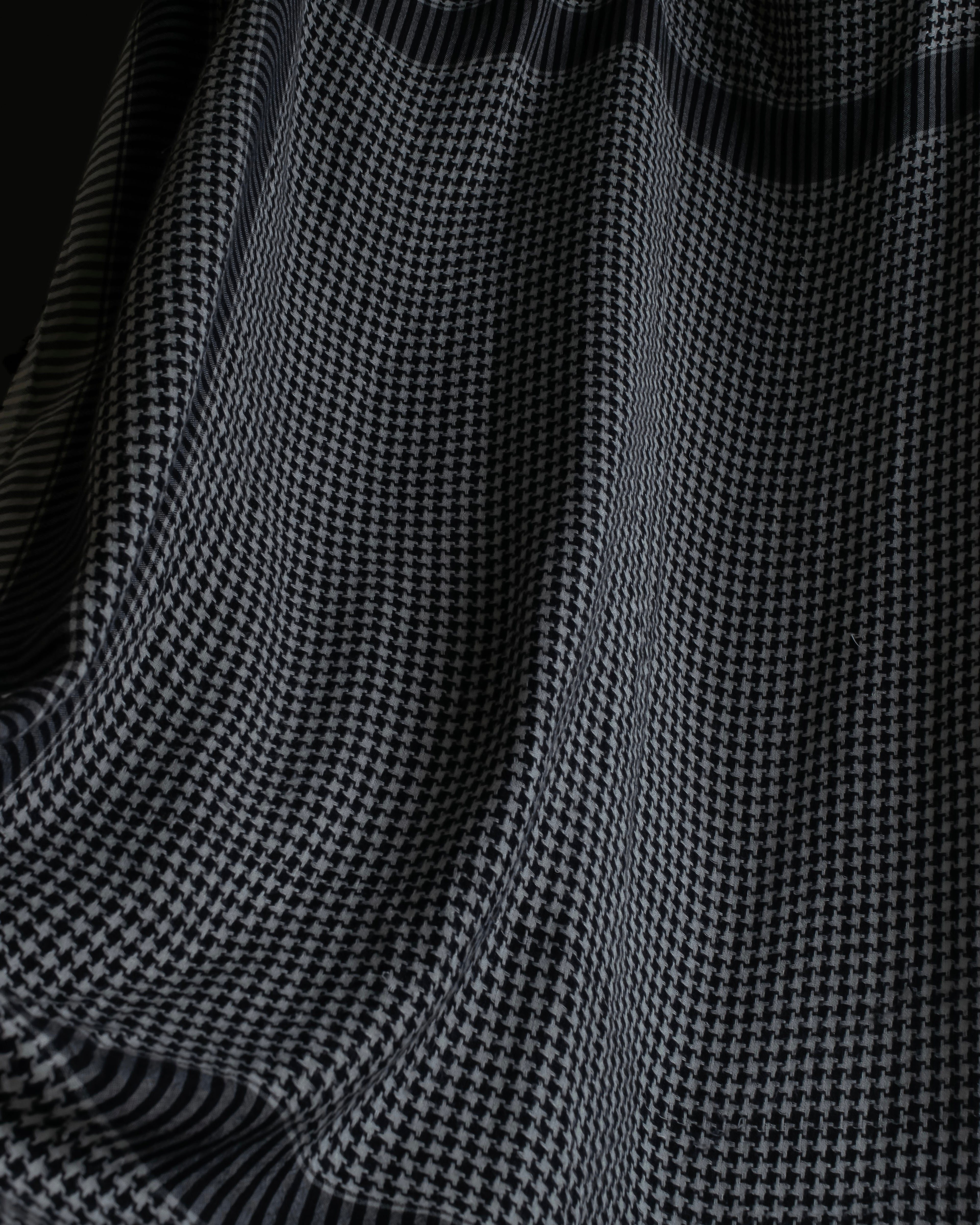 "Vintage houndstooth combination pattern large stole"