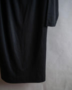 "LANVIN" Asymmetrical shoulder button design long dress