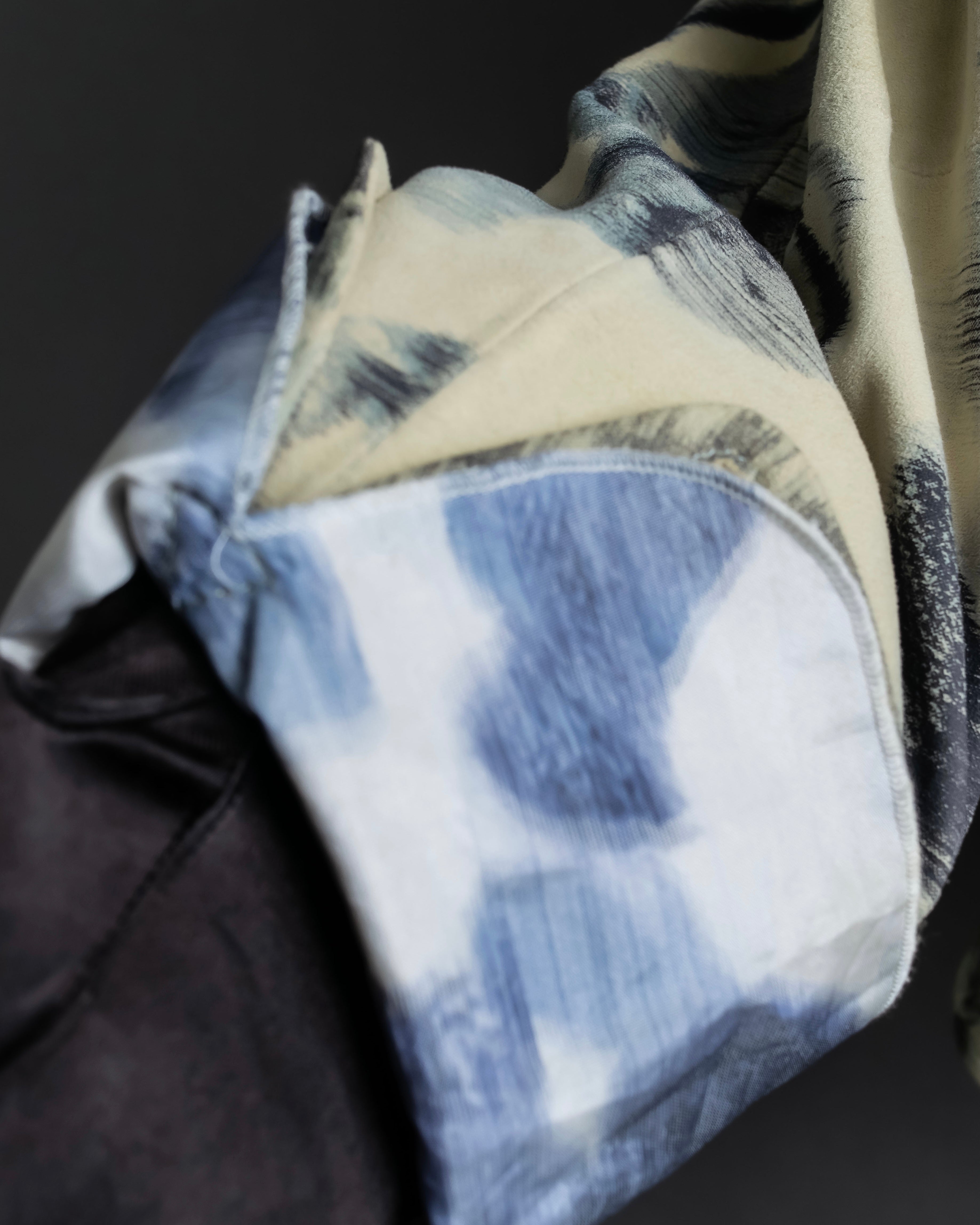 "ARMANI" Botanical print frilled collar jacket