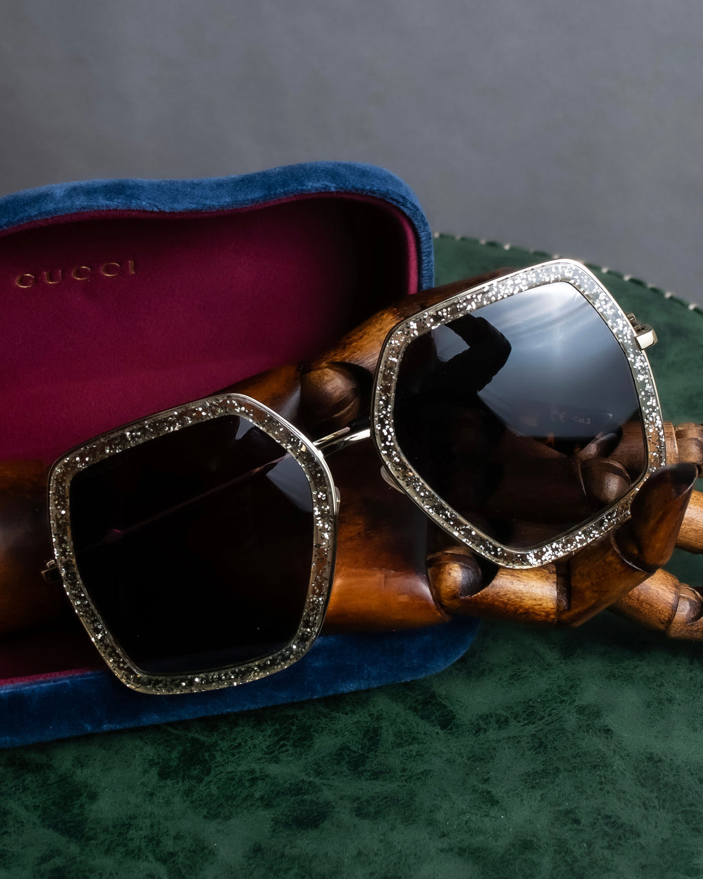 "GUCCI" Glitter design octagonal frame sunglasses