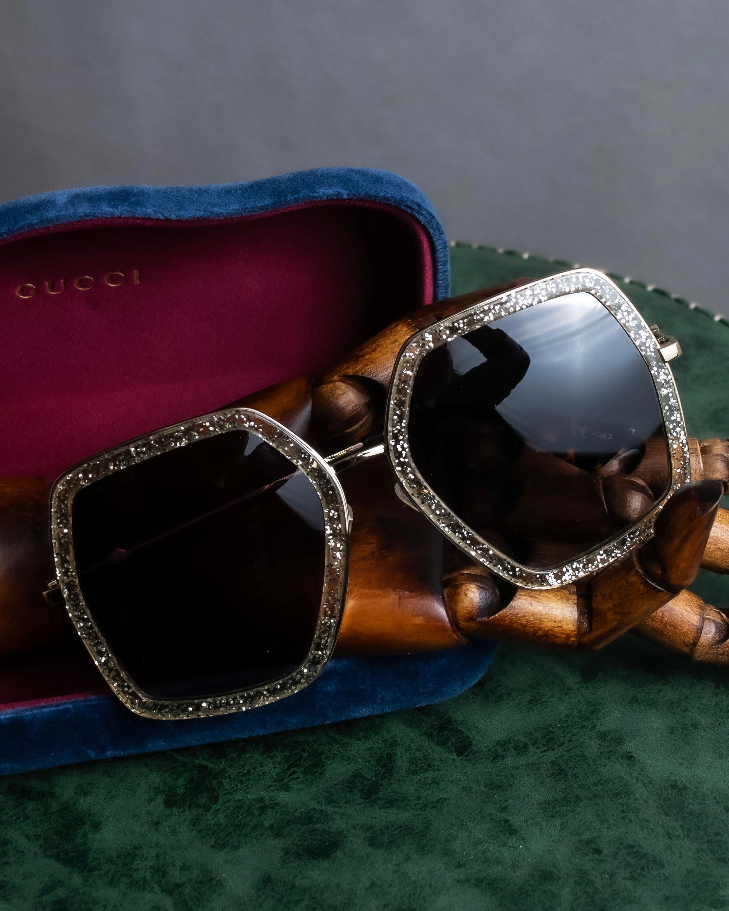 "GUCCI" Glitter design octagonal frame sunglasses