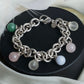 "Tiffany&Co" Multi-coloured stone motif silver bracelet